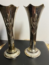 pair of vintage trumpet vases
