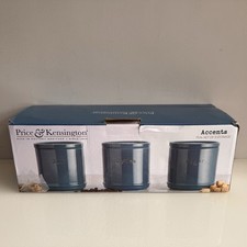 Price & Kensington Accents Tea/Coffee/Sugar Jars Container 750ml Set of 3 - Teal