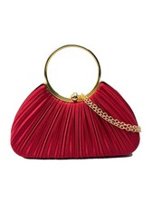 Women Satin Pleated Clutch Bag