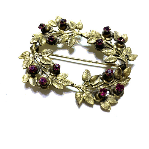 Brass victorian brooch clasp - brooch,