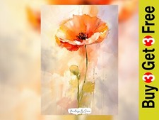 Elegant Watercolor Poppy