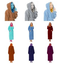 Terry Towel Soft 100% Cotton Dressing Gown Luxury Unisex bathrobe Hooded Robe