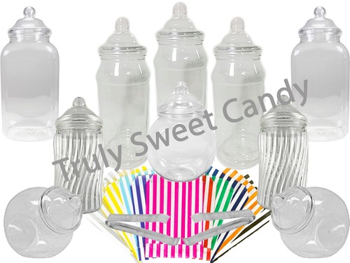 Mixed plastic sweet jars x10 - plastic,