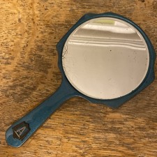 Vintage 1920's 1930’s Art Deco Green plastic Celluloid Dresser Hand Mirror A 