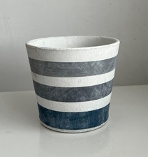 Gisela Graham Grey/White Striped Plant Pot 13cm