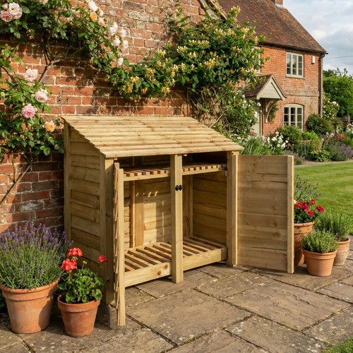 Garden storage shed wooden log - shed,