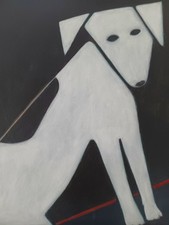  white dog painting jack