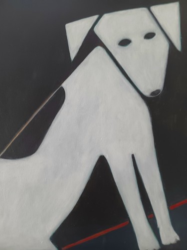 White dog painting jack - ,