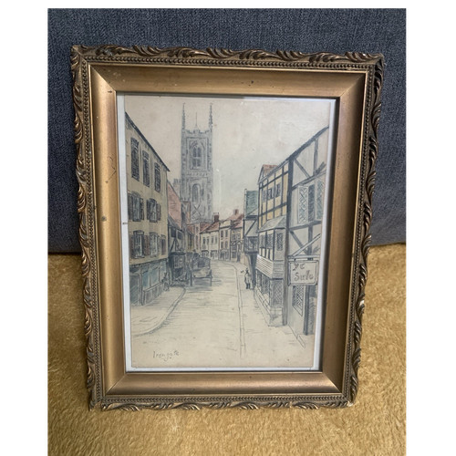 Vintage framed architectural - vintage,
