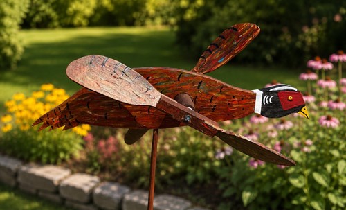 Handcrafted wooden whirligig - wooden,