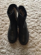 Caprice Black Leather Ankle Boots Size 4