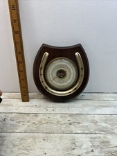 A Short and Mason Barometer "Stormoguide" Horseshoe Oak Wall Mount Plaque
