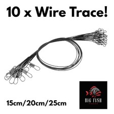 10 x Pike Perch Zander Fishing Metal Trace Spinning Lure Wire Fishing Traces