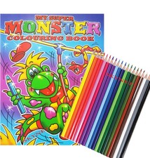 JUMBO A4 Childrens Colouring Book Books For Children Kids - 160 PGS + 18 Pencils