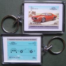 1973 PONTIAC FIREBIRD TRANS AM Car Stamp Keyring (Auto 100 Automobile)