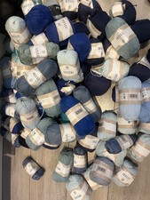 Job Lot Bundle mixed random blue shades 4ply Knitting Yarn 1000g