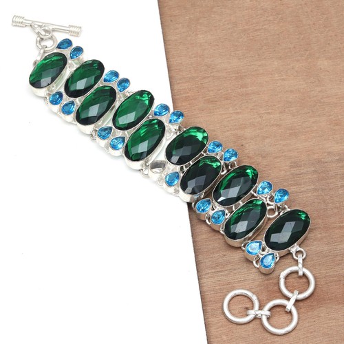 Bracelet sterling emerald - ,
