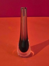 Bud Vase Smokey Glass Heavy