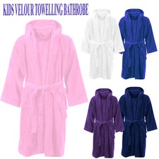 KIDS BATHROBE BOYS GIRLS 100% EGYPTIAN COTTON TOWELLING DRESSING GOWN SOFT TOWEL