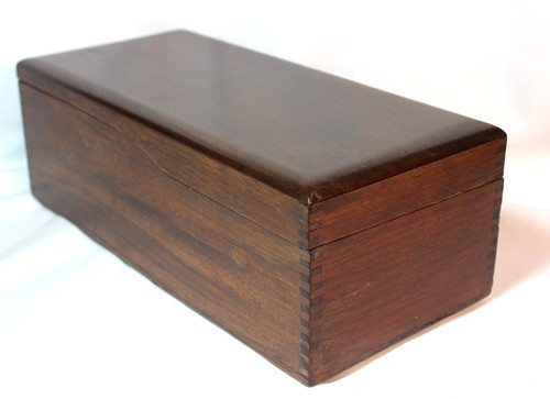 Vintage oak recipe box - vintage,