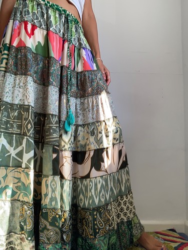 Long patchwork skirt hippy - long,