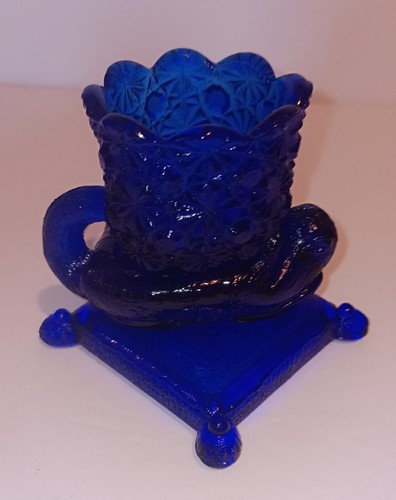Cobalt blue glass - blue, daisy