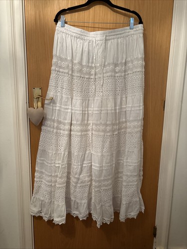 White cotton gypsy skirt women - gypsy,