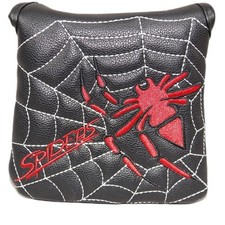 Spider Embroidery Golf Square Mallet Putter Head Cover with Magnetic Closure