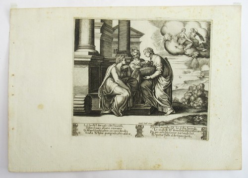 Old master print - master, cupid