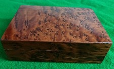 burr walnut Box Small Measures 6"X4"X2" Vintage Storage 