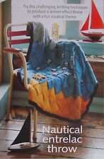 BLANKET/THROW~NAUTICAL ENTRELAC/WOVEN DK~KNITTING PATTERN~96 X 106cm SIZE (HK85)