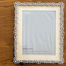 Silvertone metal & jewel rope-effect glazed photo frames. 11" x 9". 2 available.