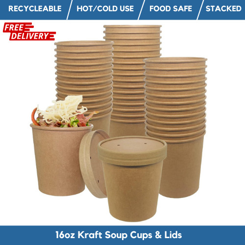 Disposable soup bowls kraft - disposable,