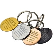 Personalised Engraved Dog Tag ID / Double Sided Dog Cat Pets Name Identity Tag