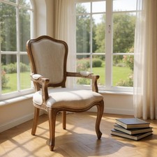 Louis chair oak frame cream - chair,