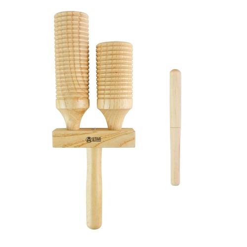 Double wooden agogo - double,