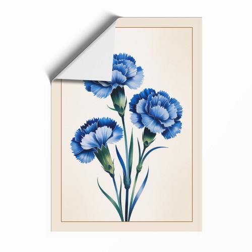 Blue carnations botanical - blue,