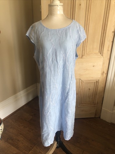 Made italy blue linen - linen, dress