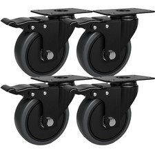 4 X Heavy Duty Double Bearing Braked 100mm Swivel Castor Wheel Trolley 700 Kg
