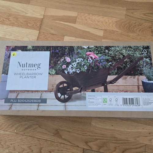 Wooden wheelbarrow flower - wooden,