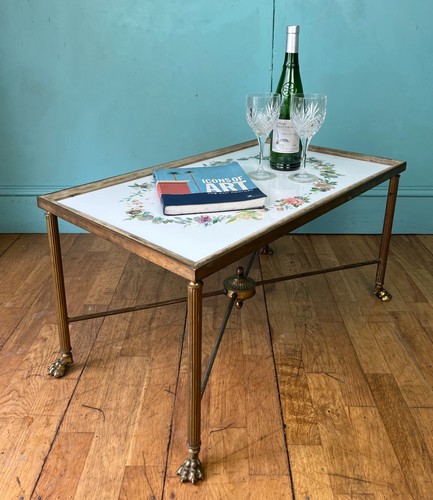 Vintage brass coffee table - vintage,