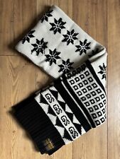 G-STAR RAW OSLO CHUNKY WHITEK/BLACK LONG SCARF