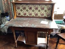 Antique Marble Roped 12 Tiled Washstand 