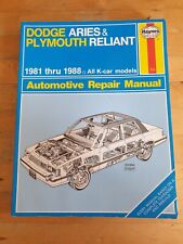 Dodge Aries & Plymouth Reliant Haynes Workshop Manual