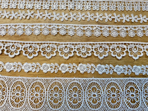 White guipure lace trimmings - lace,