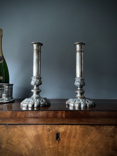 Sheffield silver plate pair - silver,