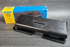Rapesco 4 Hole Punch 75-P Black Durable Office Tool