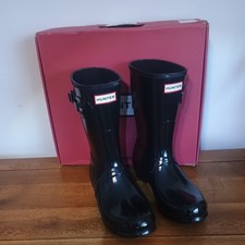 Hunter Original Short Gloss Black Womens Rainboots