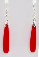 RED LONG TEARDROP SILVER