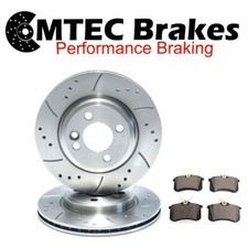 Mitsubishi FTO 2.0 GP GPX MiVec 95-02 Front Brake Discs & Pads Drilled Grooved 